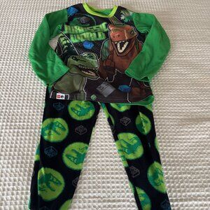Boys Lego Jurassic Park fleece 2 piece set pajamas pjs size 6/7
